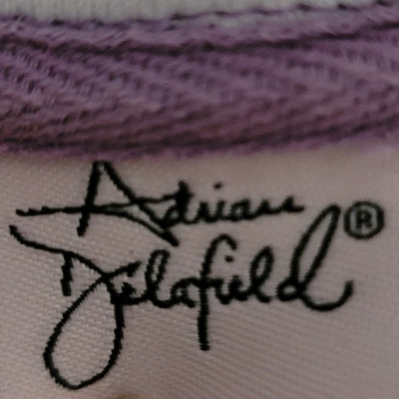 M Vintage Adrian Delafield Sweater Butterfly Floral Pastel Purple 90s - Picture 9 of 10